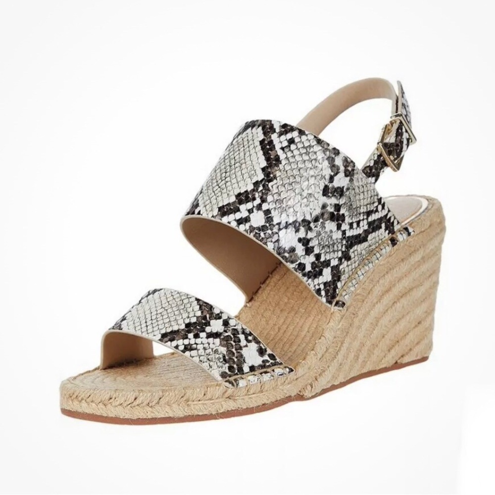 Kenneth Cole Snake Print Espadrille Wedge Sandals Womens Size 10 Olivia Boho